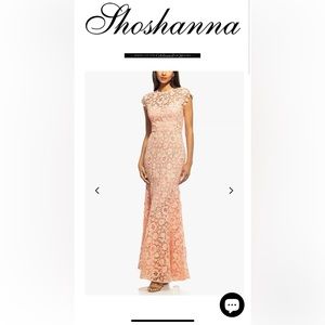 NEW!!!  Shoshanna - Midnight Carlotta Dress - Two Tone Floral Lace Gown Size 8